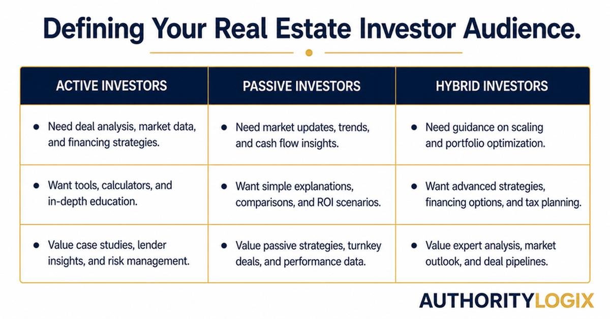 real estate investor content strategy audience segmentation framework
