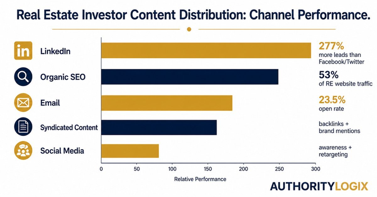 real estate investor content distribution channels performance comparison