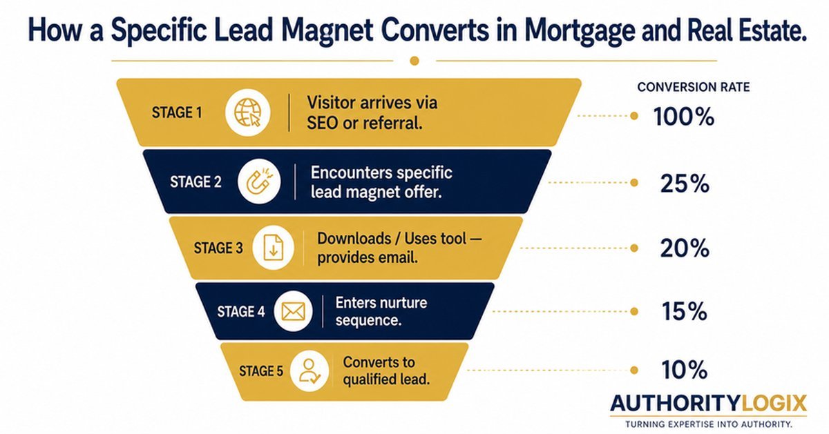 lead magnet conversion funnel mortgage real estate stages